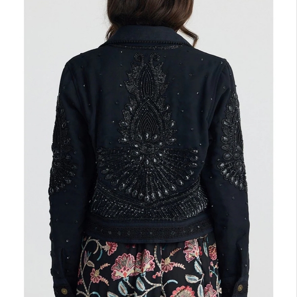 NWT Talisman Torero beaded embellished design point collar button jacket.  small - Picture 4 of 16